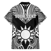 Personalised Taiwan Family Matching Short Sleeve Bodycon Dress and Hawaiian Shirt Austronesian Tribal Tattoo Black - Polynesian Pride