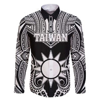 Personalised Taiwan Family Matching Short Sleeve Bodycon Dress and Hawaiian Shirt Austronesian Tribal Tattoo Black - Polynesian Pride