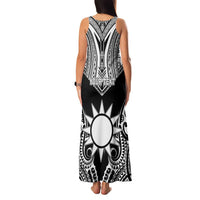 Personalised Taiwan Family Matching Tank Maxi Dress and Hawaiian Shirt Austronesian Tribal Tattoo Black - Polynesian Pride