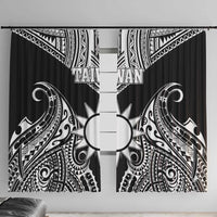 Taiwan Window Curtain Austronesian Tribal Tattoo Black - Polynesian Pride