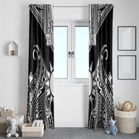 Taiwan Window Curtain Austronesian Tribal Tattoo Black - Polynesian Pride