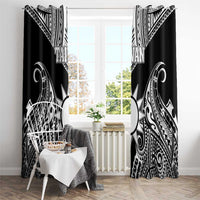 Taiwan Window Curtain Austronesian Tribal Tattoo Black - Polynesian Pride