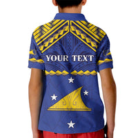 Personalised Tokelau Happy Tokehega Day Kid Polo Shirt Polynesian Tribal Tattoo