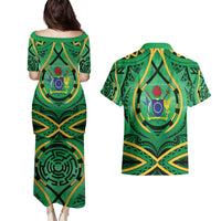 Cook Islands Constitution Day Couples Matching Puletasi and Hawaiian Shirt 60th Anniversary - Polynesian Pride