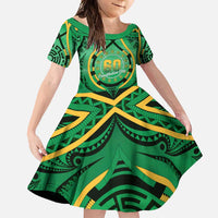 Cook Islands Constitution Day Family Matching Short Sleeve Bodycon Dress and Hawaiian Shirt 60th Anniversary - Polynesian Pride