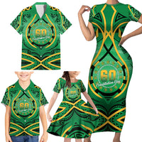 Cook Islands Constitution Day Family Matching Short Sleeve Bodycon Dress and Hawaiian Shirt 60th Anniversary - Polynesian Pride