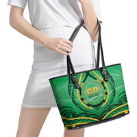 Cook Islands Constitution Day Leather Tote Bag 60th Anniversary - Polynesian Pride