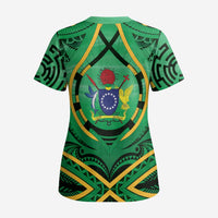 Cook Islands Constitution Day Scrub Top 60th Anniversary - Polynesian Pride