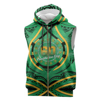 Cook Islands Constitution Day Sleeveless Zip Hoodie 60th Anniversary - Polynesian Pride