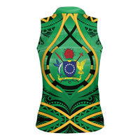Cook Islands Constitution Day Women Sleeveless Polo Shirt 60th Anniversary - Polynesian Pride