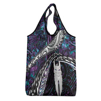 New Zealand Aotearoa Grocery Bag Maori Hei Rehua Paua Shell Glitter Purple
