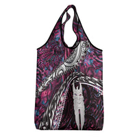 New Zealand Aotearoa Grocery Bag Maori Hei Rehua Paua Shell Glitter Pink