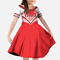 Custom Tonga Mate Maa Rugby Family Matching Short Sleeve Bodycon Dress and Hawaiian Shirt Go Champions