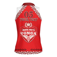 Custom Tonga Mate Maa Rugby Women Sleeveless Polo Shirt Go Champions