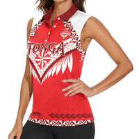 Custom Tonga Mate Maa Rugby Women Sleeveless Polo Shirt Go Champions