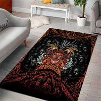 Aloha Halloween Area Rug Horror Tiki Heavy Metal Style - Polynesian Pride