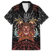 Aloha Halloween Family Matching Tank Maxi Dress and Hawaiian Shirt Horror Tiki Heavy Metal Style - Polynesian Pride