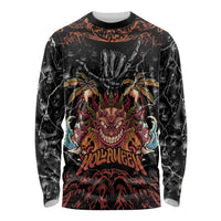 Aloha Halloween Long Sleeve Shirt Horror Tiki Heavy Metal Style - Polynesian Pride