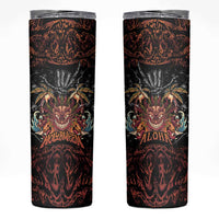 Aloha Halloween Skinny Tumbler Horror Tiki Heavy Metal Style - Polynesian Pride