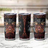 Aloha Halloween Tumbler Cup Horror Tiki Heavy Metal Style - Polynesian Pride
