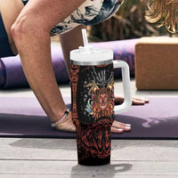 Aloha Halloween Tumbler With Handle Horror Tiki Heavy Metal Style - Polynesian Pride