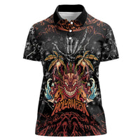 Aloha Halloween Women Polo Shirt Horror Tiki Heavy Metal Style - Polynesian Pride