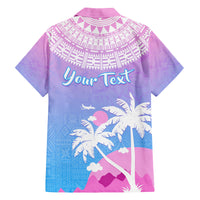 Personalised Fiji Your Paradise Festival Family Matching Long Sleeve Bodycon Dress and Hawaiian Shirt With Fijian Masi Tapa Pattern LT05 - Polynesian Pride