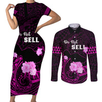 Hawaii Strong Maui Couples Matching Short Sleeve Bodycon Dress and Long Sleeve Button Shirt Lahaina Is Not For Sale LT05 Pink - Polynesian Pride