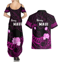 Hawaii Strong Maui Couples Matching Summer Maxi Dress and Hawaiian Shirt Lahaina Is Not For Sale LT05 - Polynesian Pride