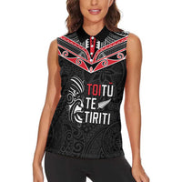 Aotearoa Toitu Te Tiriti Women Sleeveless Polo Shirt New Zealand Honour The Treaty
