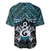 New Zealand Maori Baseball Jersey Poutama Pikorua Turquoise Paua Shell LT05 - Polynesian Pride