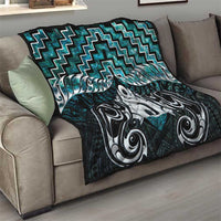 New Zealand Maori Quilt Poutama Pikorua Turquoise Paua Shell