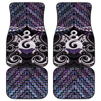 New Zealand Maori Car Mats Poutama Pikorua Purple Paua Shell