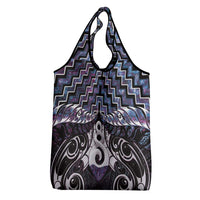 New Zealand Maori Grocery Bag Poutama Pikorua Purple Paua Shell