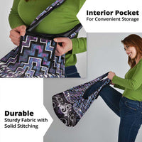 New Zealand Maori Grocery Bag Poutama Pikorua Purple Paua Shell