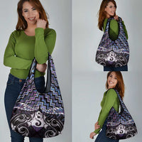 New Zealand Maori Grocery Bag Poutama Pikorua Purple Paua Shell