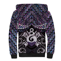 New Zealand Maori Sherpa Hoodie Poutama Pikorua Purple Paua Shell