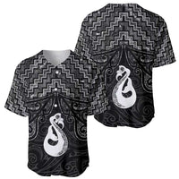 New Zealand Maori Baseball Jersey Poutama Manaia Black Paua Shell LT05 - Polynesian Pride