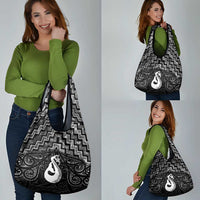 New Zealand Maori Grocery Bag Poutama Manaia Black Paua Shell