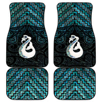 New Zealand Maori Car Mats Poutama Manaia Turquoise Paua Shell