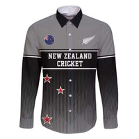 Custom New Zealand Cricket Family Matching Tank Maxi Dress and Hawaiian Shirt Black Cap Unbeatable LT05 Dad's Shirt - Long Sleeve Black - Polynesian Pride