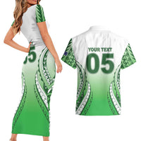 Custom Cook Islands Avaiki Rugby Couples Matching Short Sleeve Bodycon Dress and Hawaiian Shirt Go Champions - Polynesian Pride