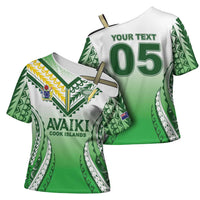 Custom Cook Islands Avaiki Rugby Cross Shoulder Shirt Go Champions - Polynesian Pride