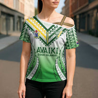 Custom Cook Islands Avaiki Rugby Cross Shoulder Shirt Go Champions - Polynesian Pride