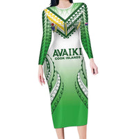 Custom Cook Islands Avaiki Rugby Family Matching Long Sleeve Bodycon Dress and Hawaiian Shirt Go Champions - Polynesian Pride