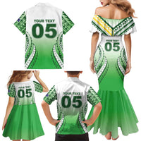 Custom Cook Islands Avaiki Rugby Family Matching Mermaid Dress and Hawaiian Shirt Go Champions - Polynesian Pride