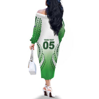 Custom Cook Islands Avaiki Rugby Family Matching Off The Shoulder Long Sleeve Dress and Hawaiian Shirt Go Champions - Polynesian Pride