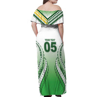 Custom Cook Islands Avaiki Rugby Family Matching Off Shoulder Maxi Dress and Hawaiian Shirt Go Champions - Polynesian Pride