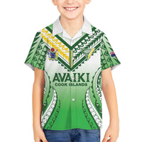 Custom Cook Islands Avaiki Rugby Family Matching Off Shoulder Short Dress and Hawaiian Shirt Go Champions - Polynesian Pride