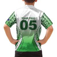 Custom Cook Islands Avaiki Rugby Family Matching Short Sleeve Bodycon Dress and Hawaiian Shirt Go Champions - Polynesian Pride